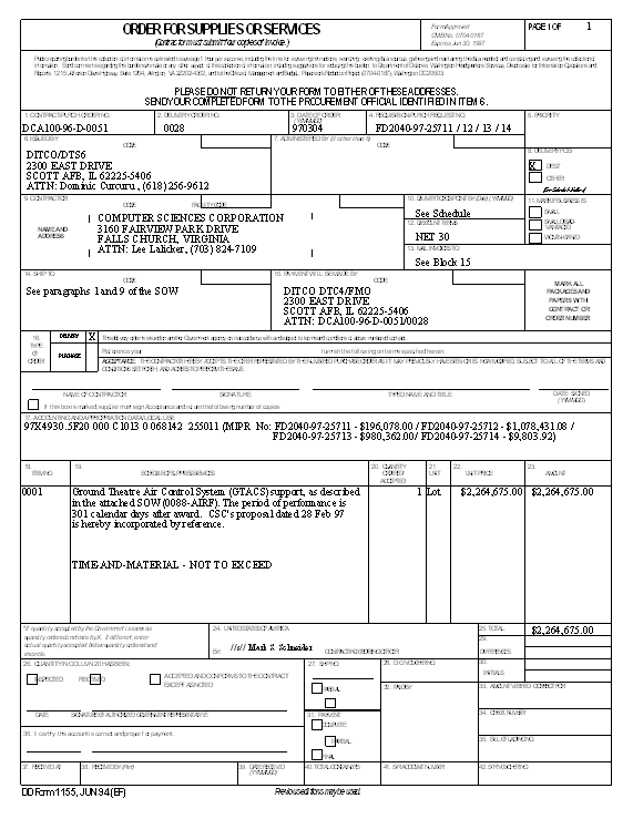 FORM 1155 CSC TO 28