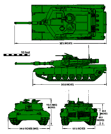 M1 Abrams Tank Dimensions